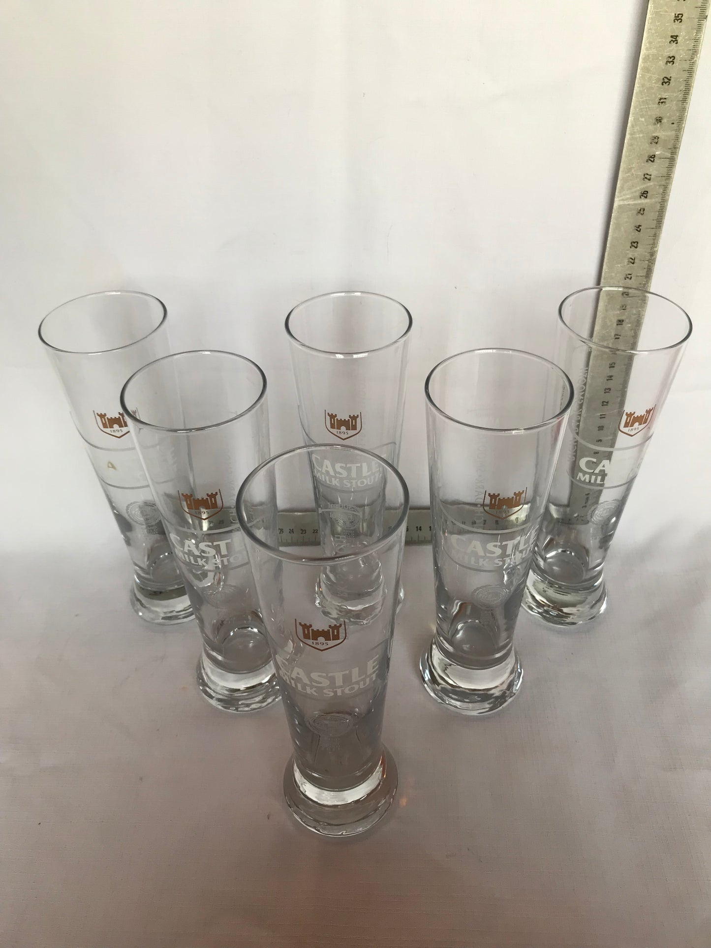 Castle Milk Stout drinking glasses