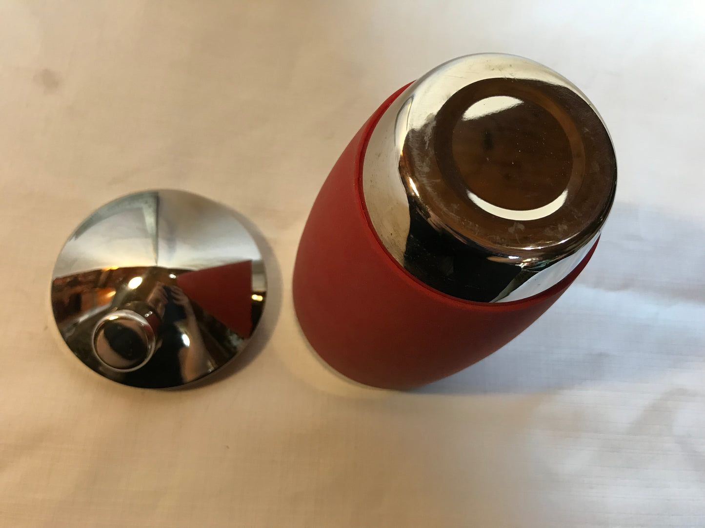 Red cocktail shaker