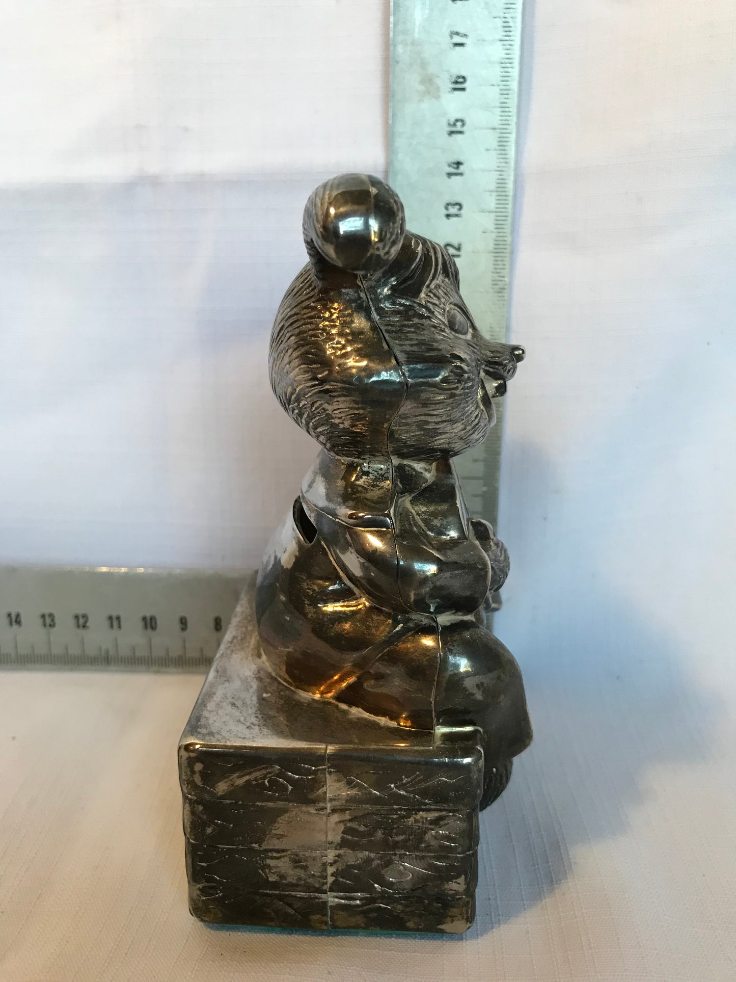 Silver plated bunny money box