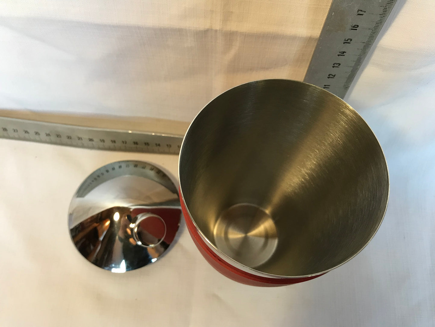 Red cocktail shaker