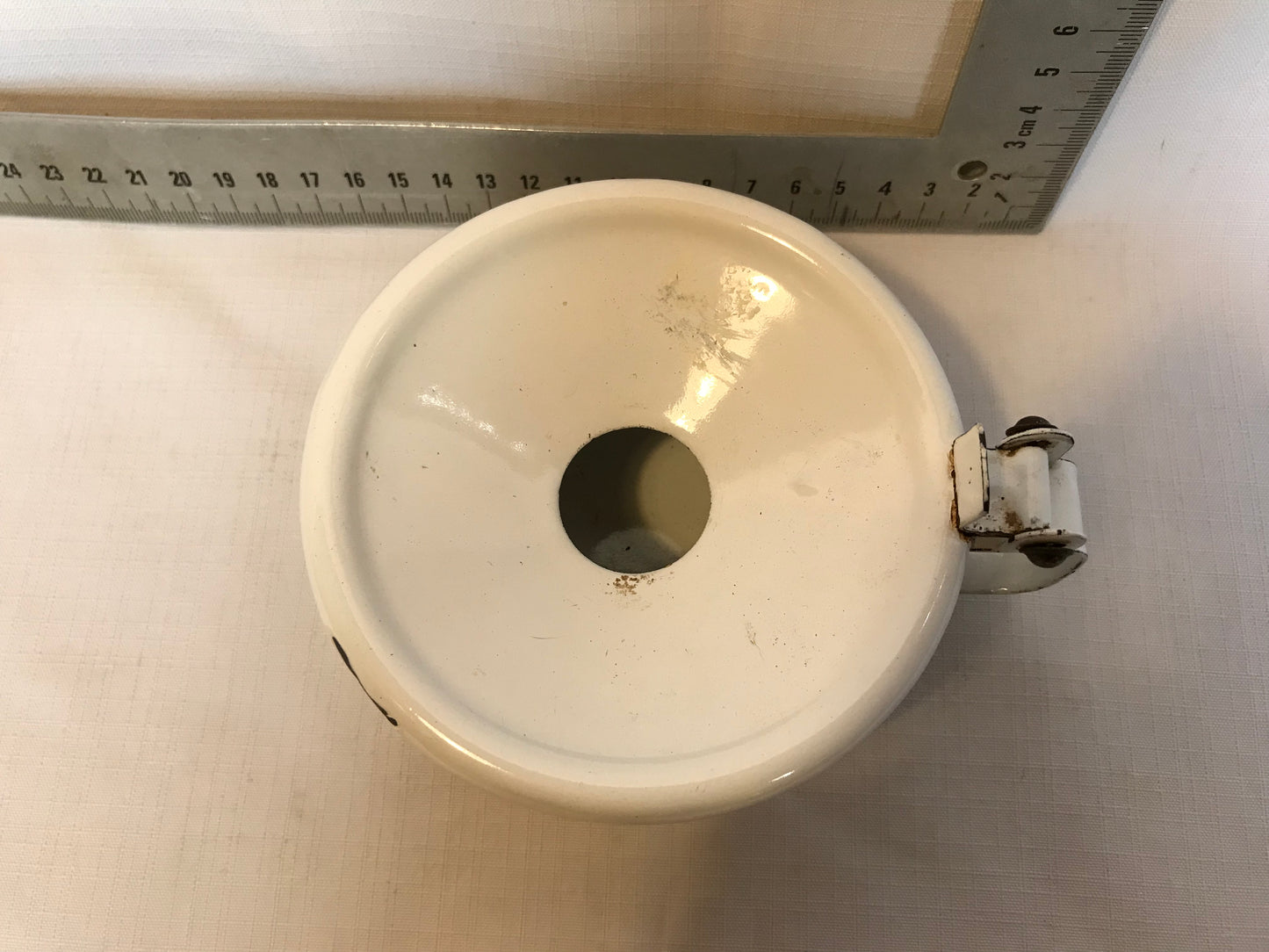 White enamel spittoon