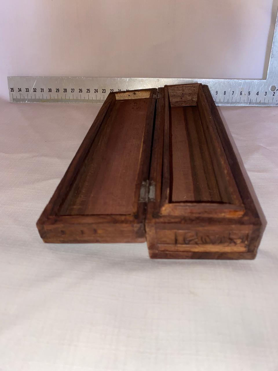 Carved wooden incense box