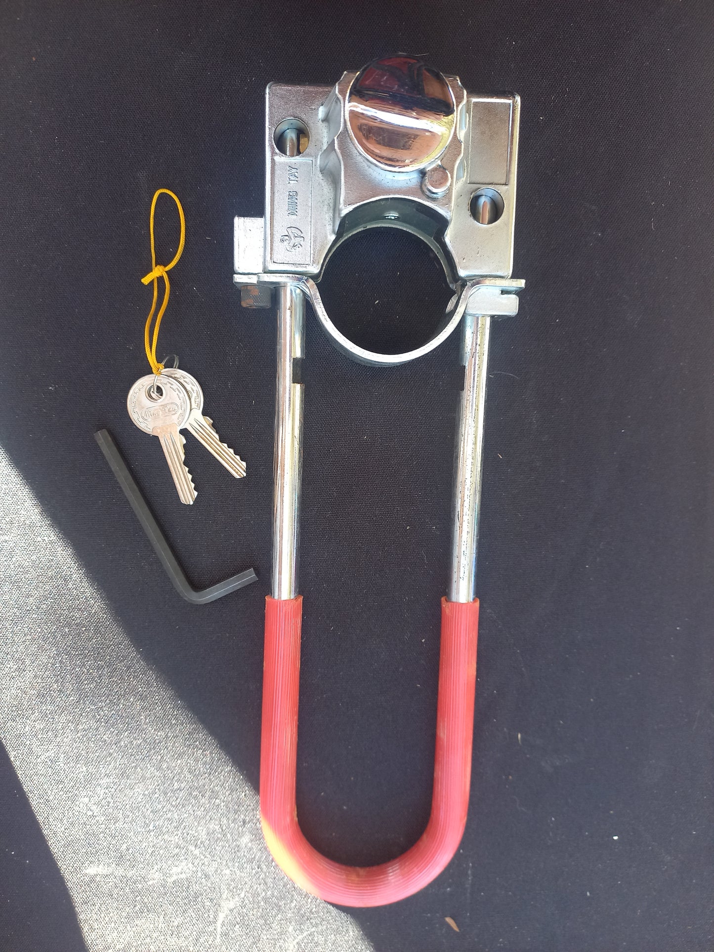 Fixed Motorcycle lock with double pin