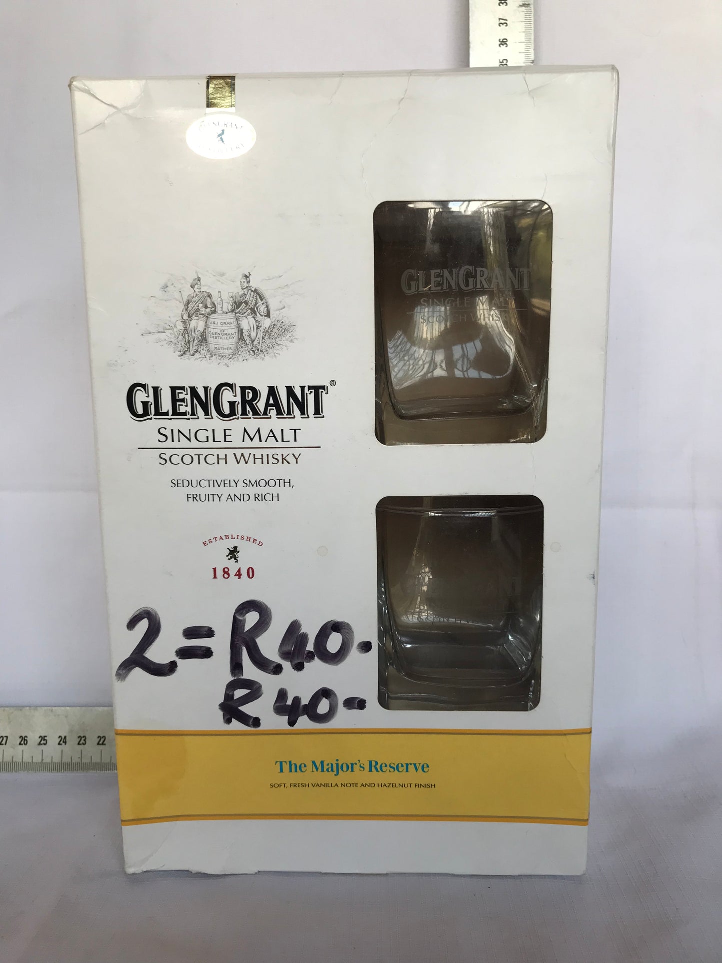 GlenGrant Scotch Whiskey X2 glasses