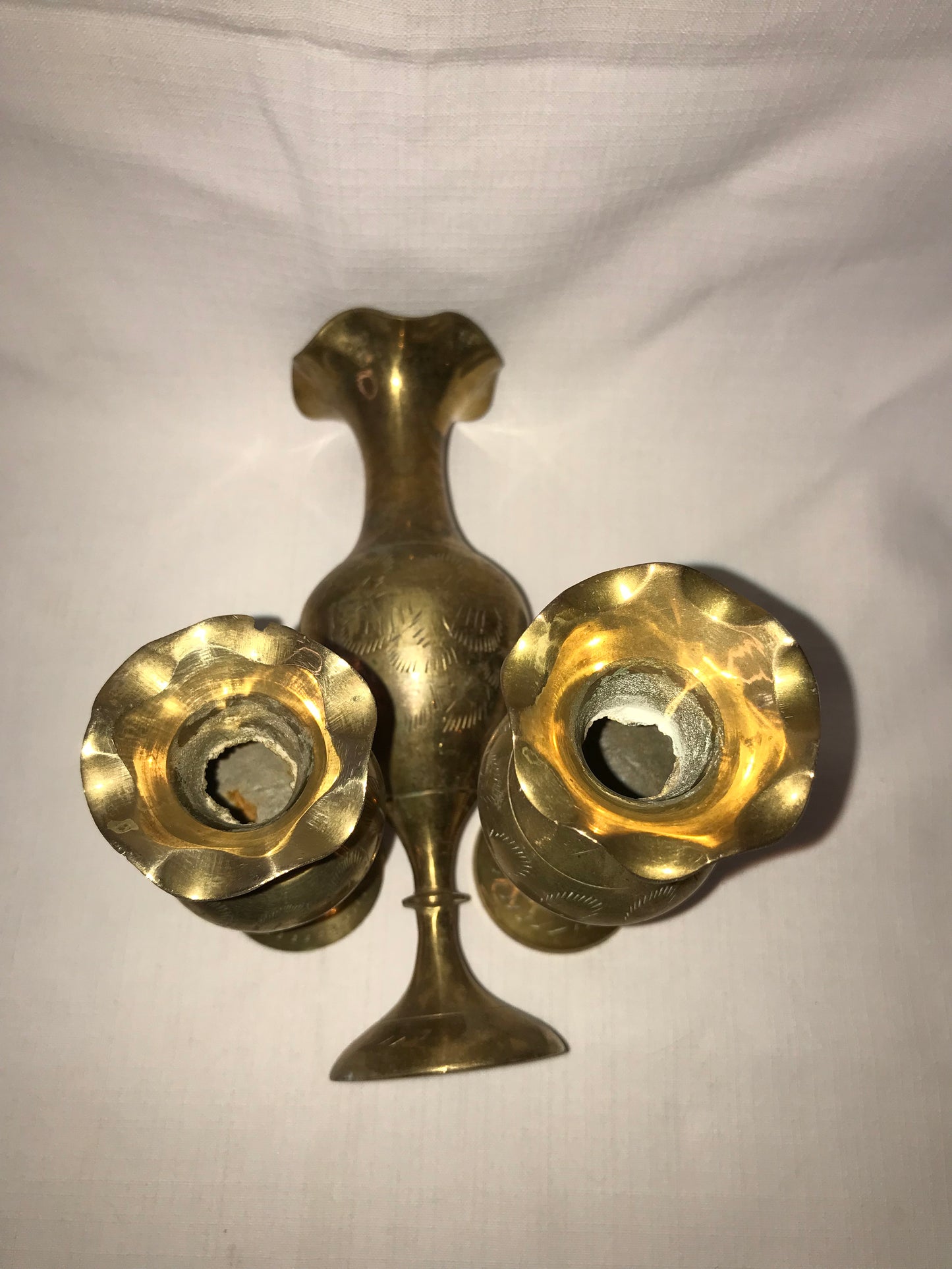 Group of 3 brass vases