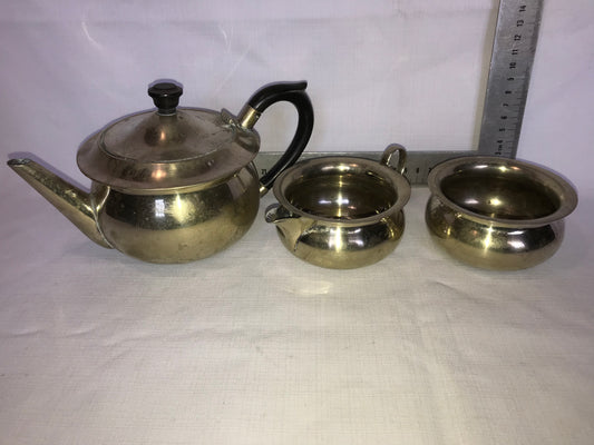 Tea pot with sugar and milk jug
