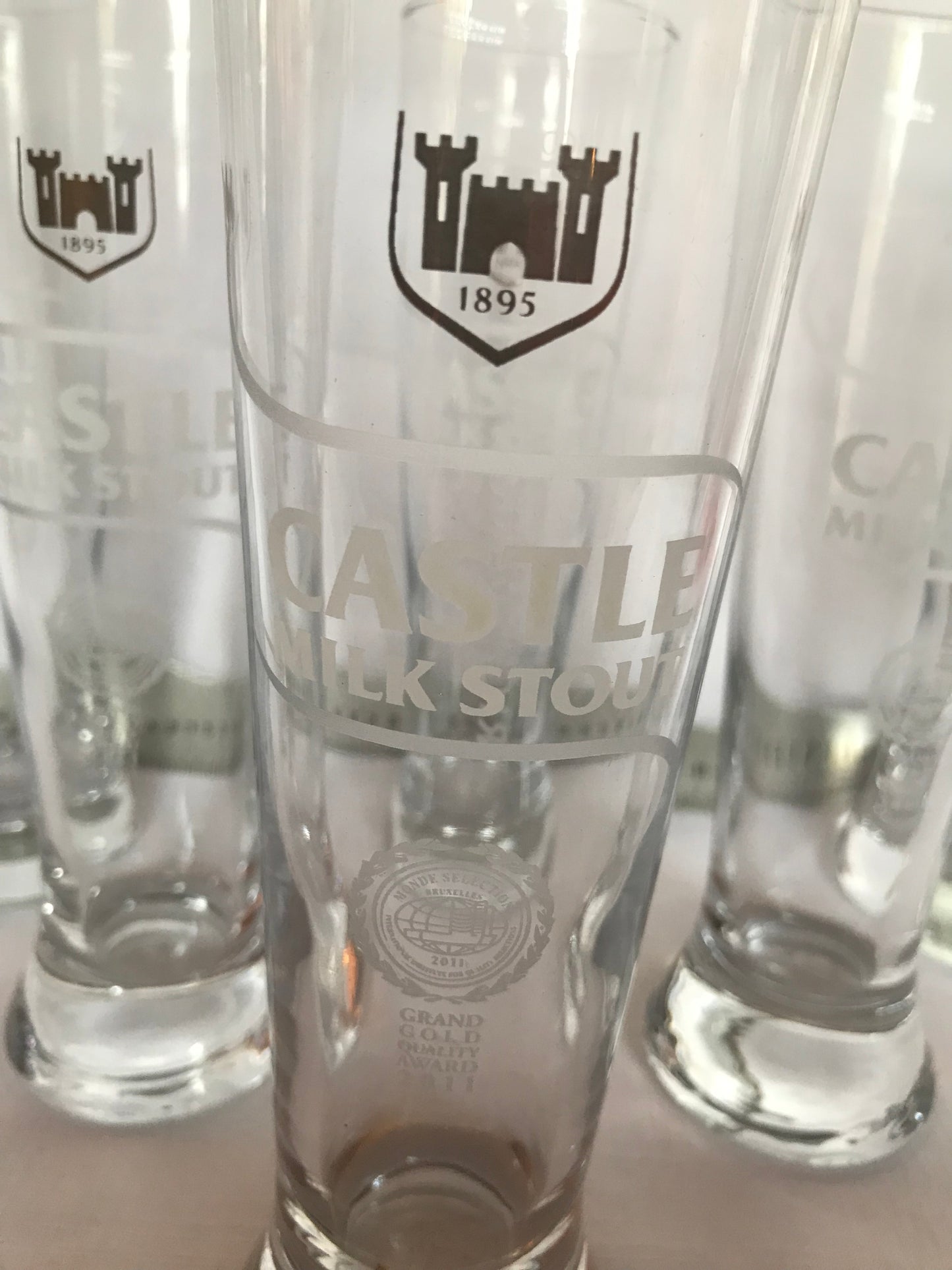 Castle Milk Stout drinking glasses