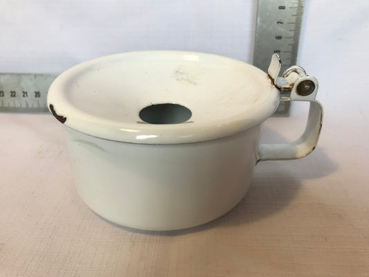 White enamel spittoon