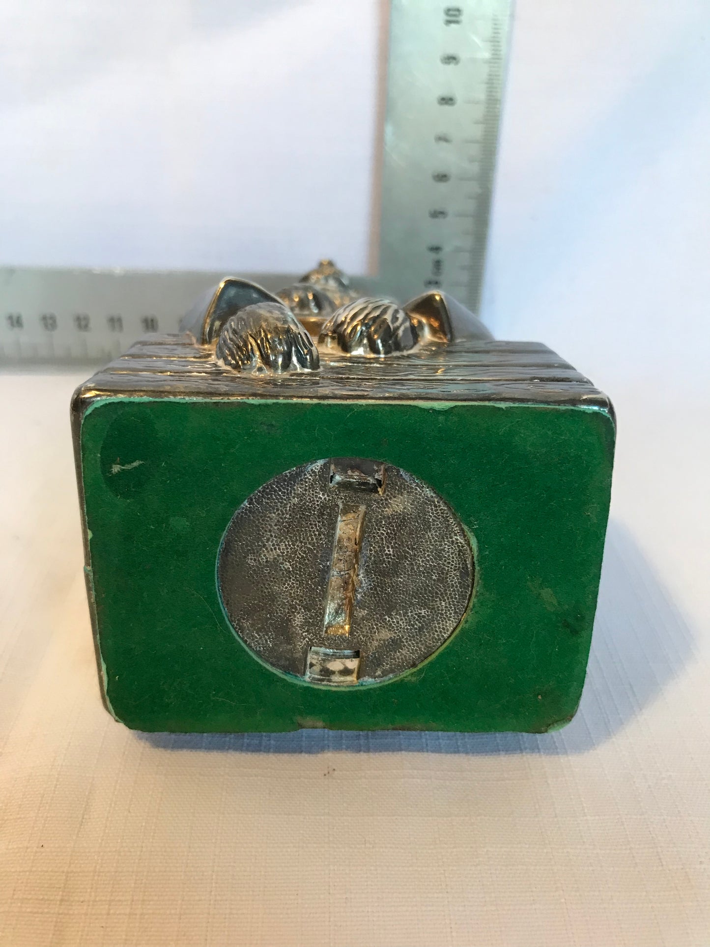 Silver plated bunny money box