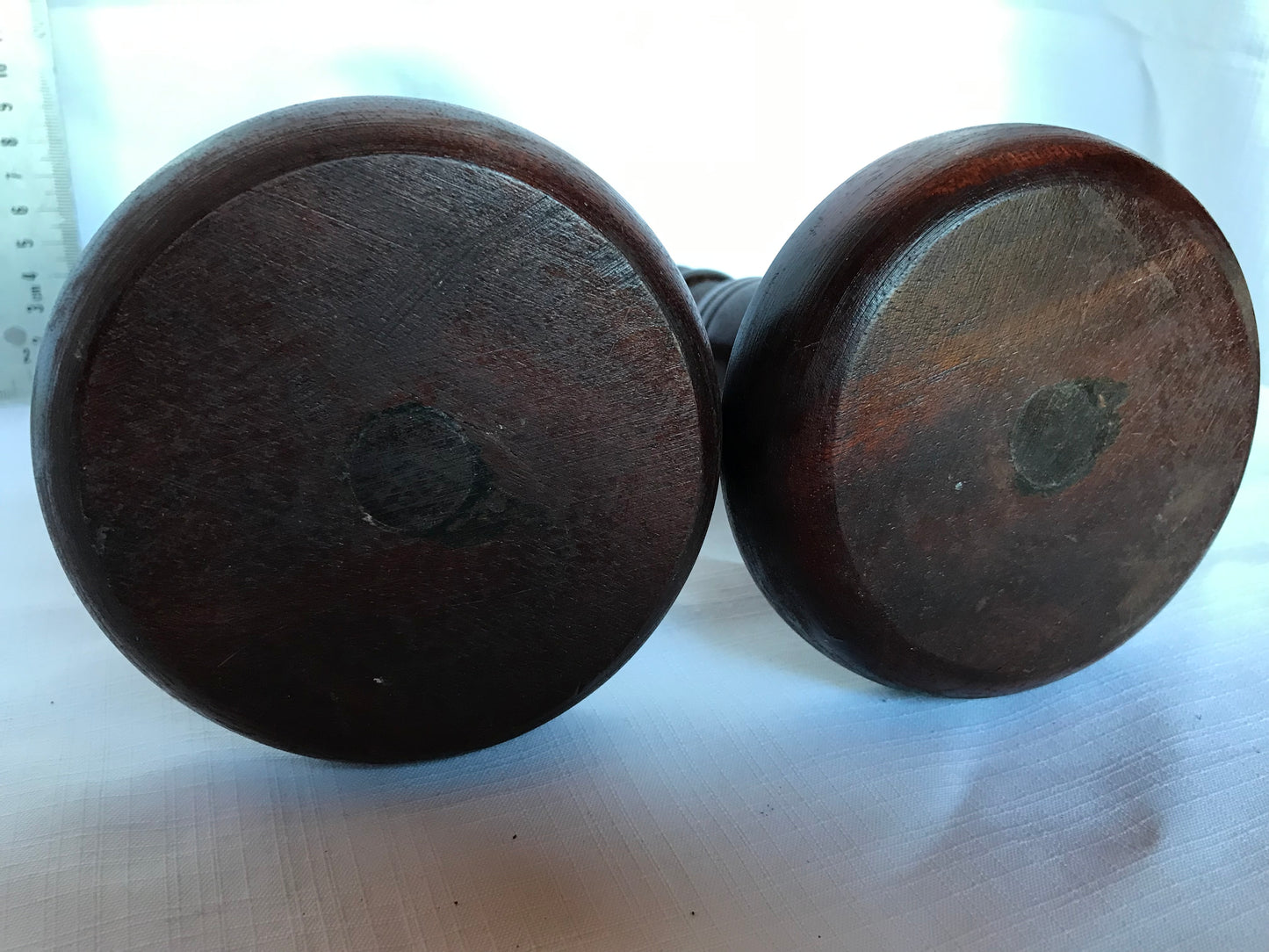Pair wooden candle sticks