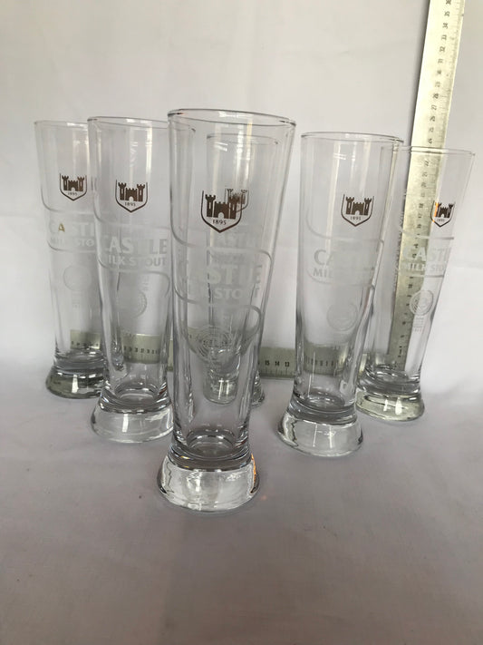 Castle Milk Stout drinking glasses