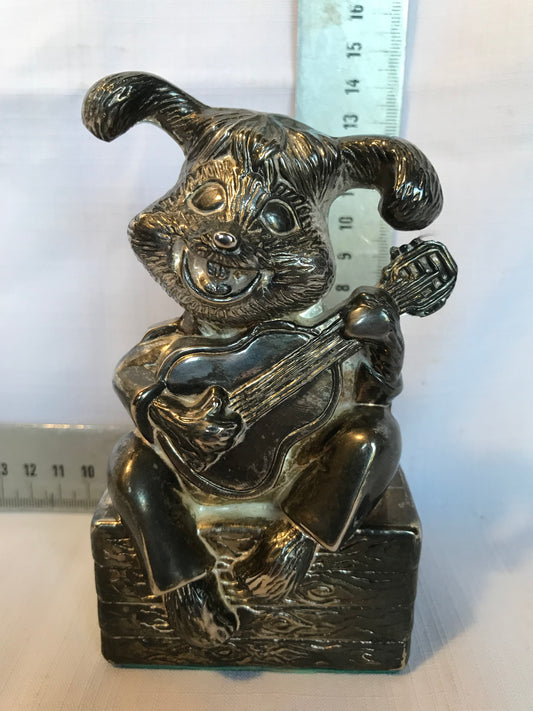 Silver plated bunny money box
