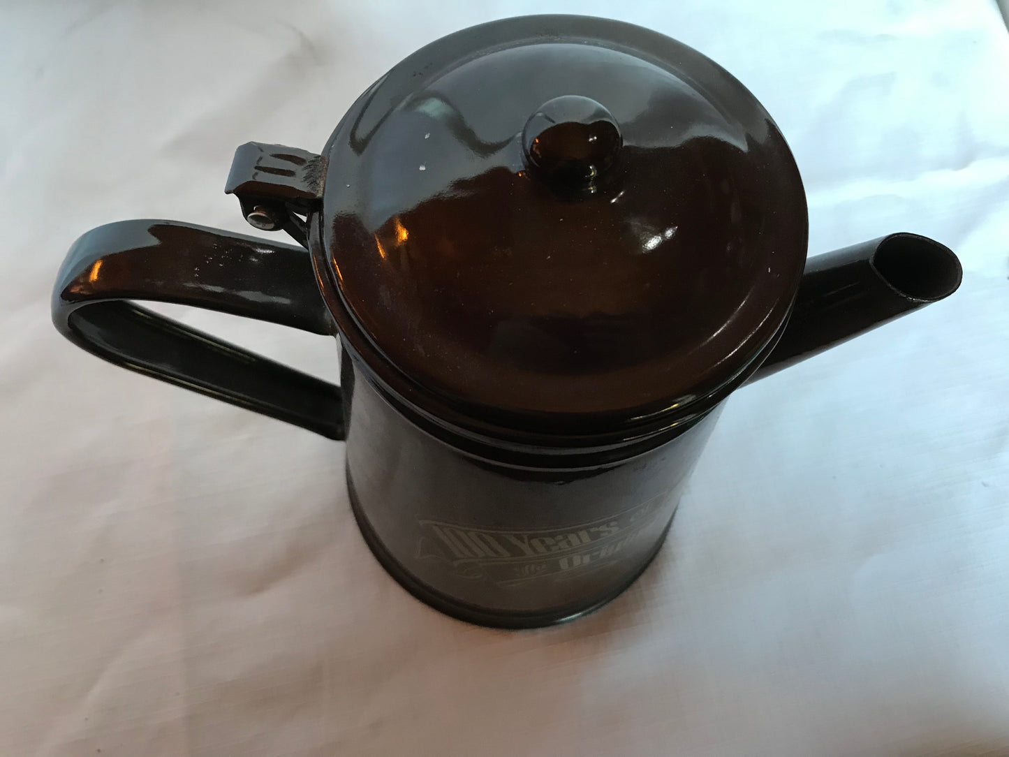 Enamel Sedgwicks old brown coffee pot