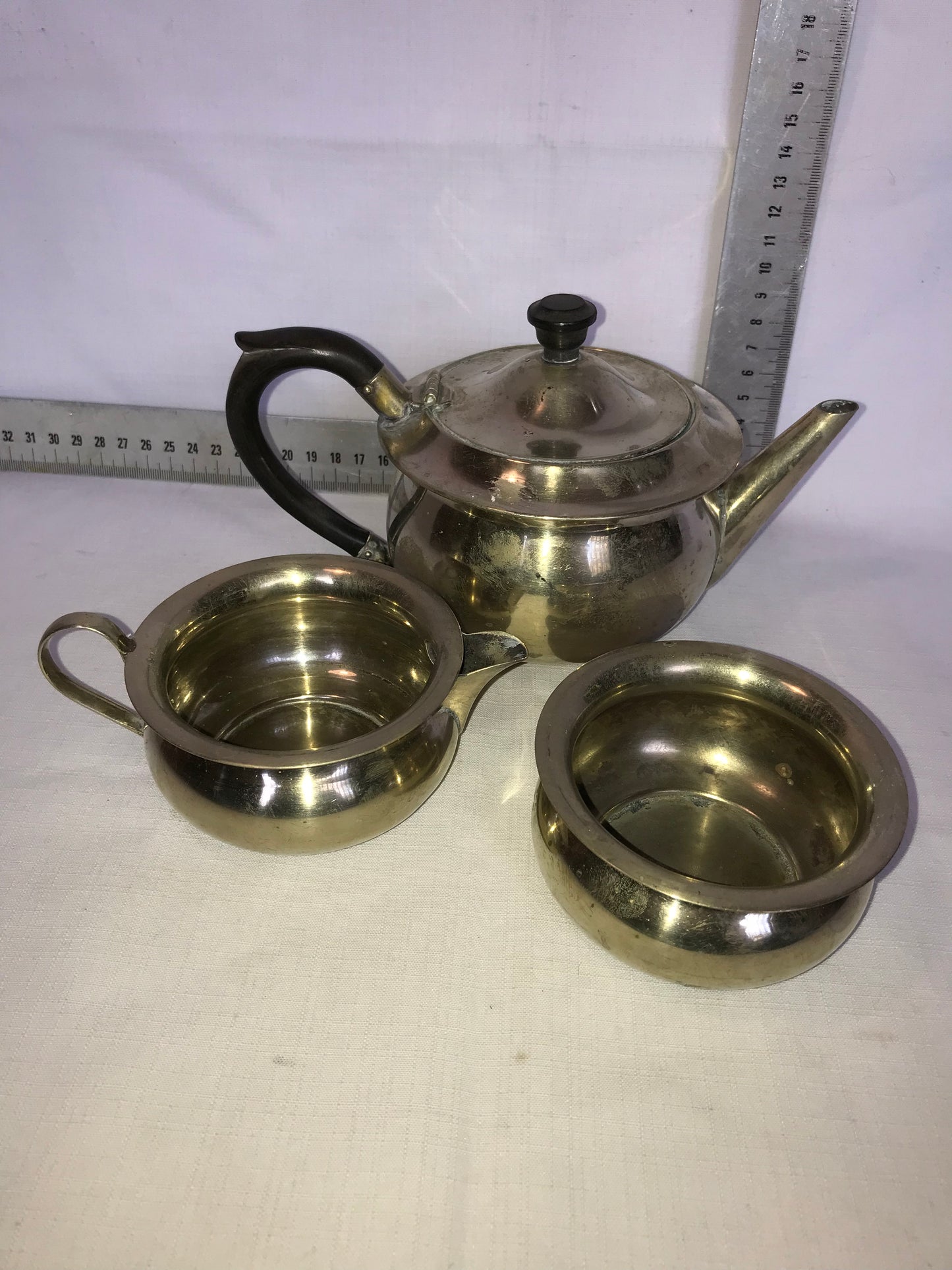 Tea pot with sugar and milk jug