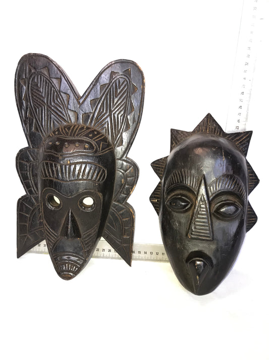 Pair of wooden African masks