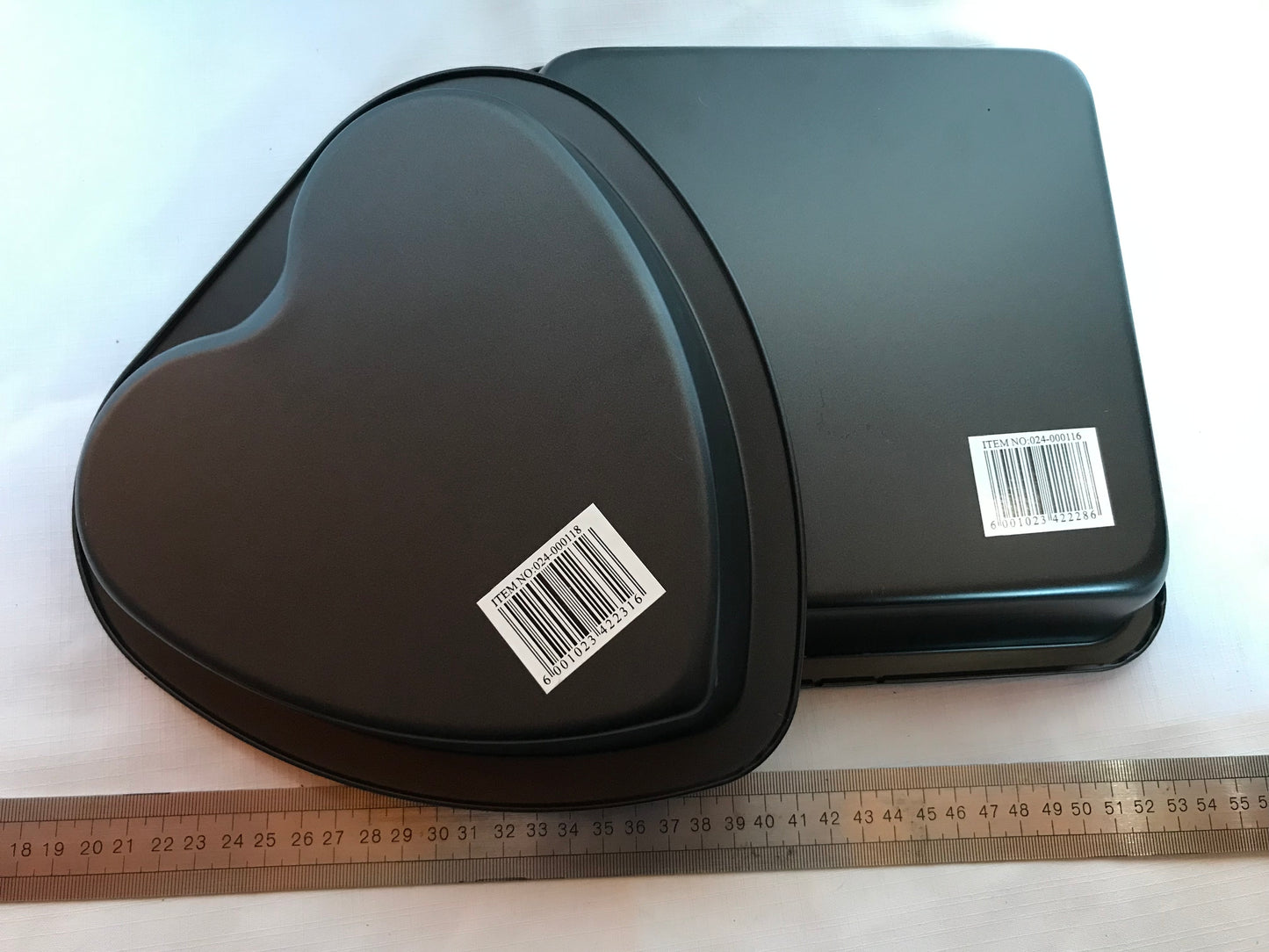 Heart and square baking tins