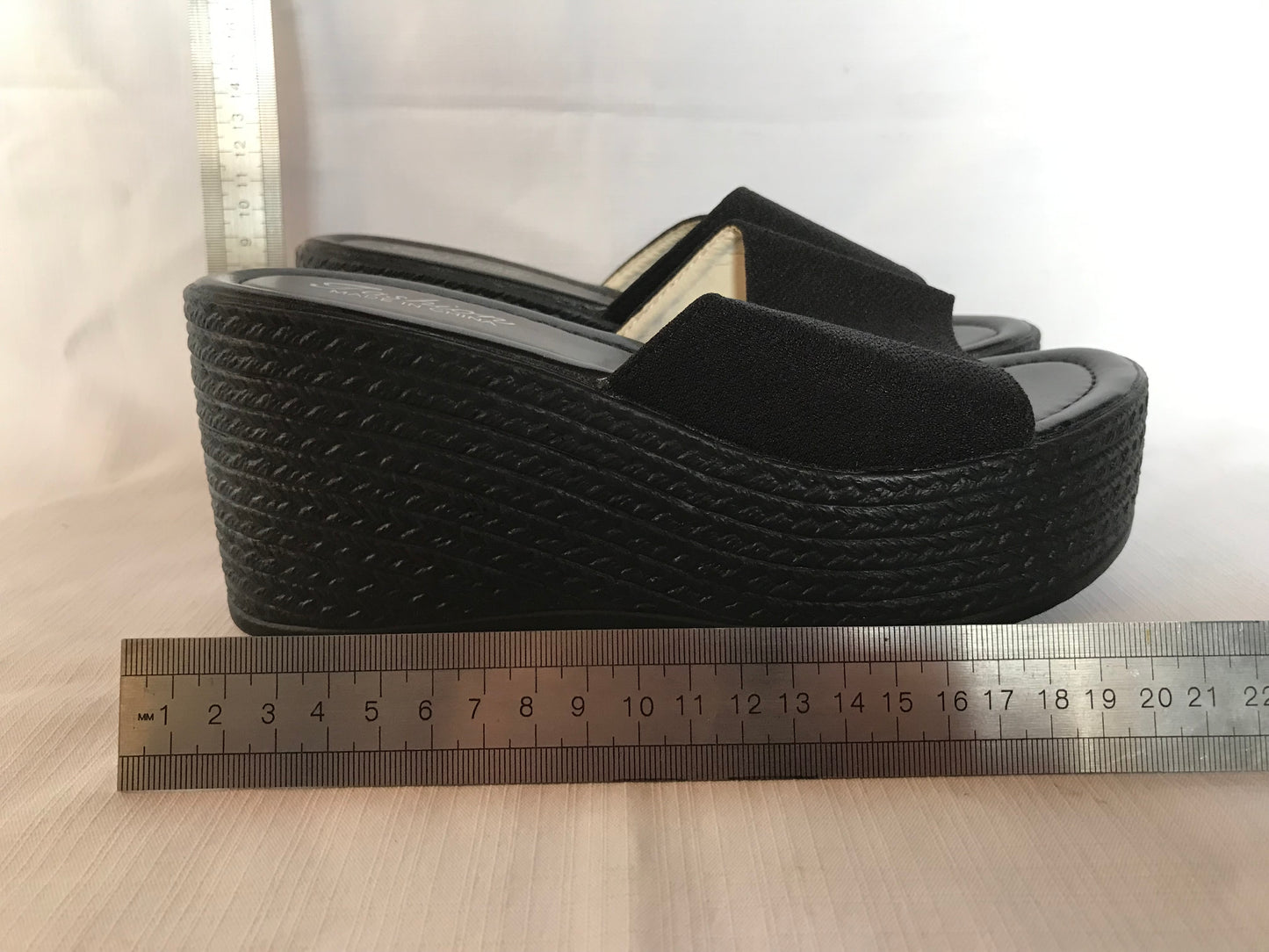 Black wedge platform size 7