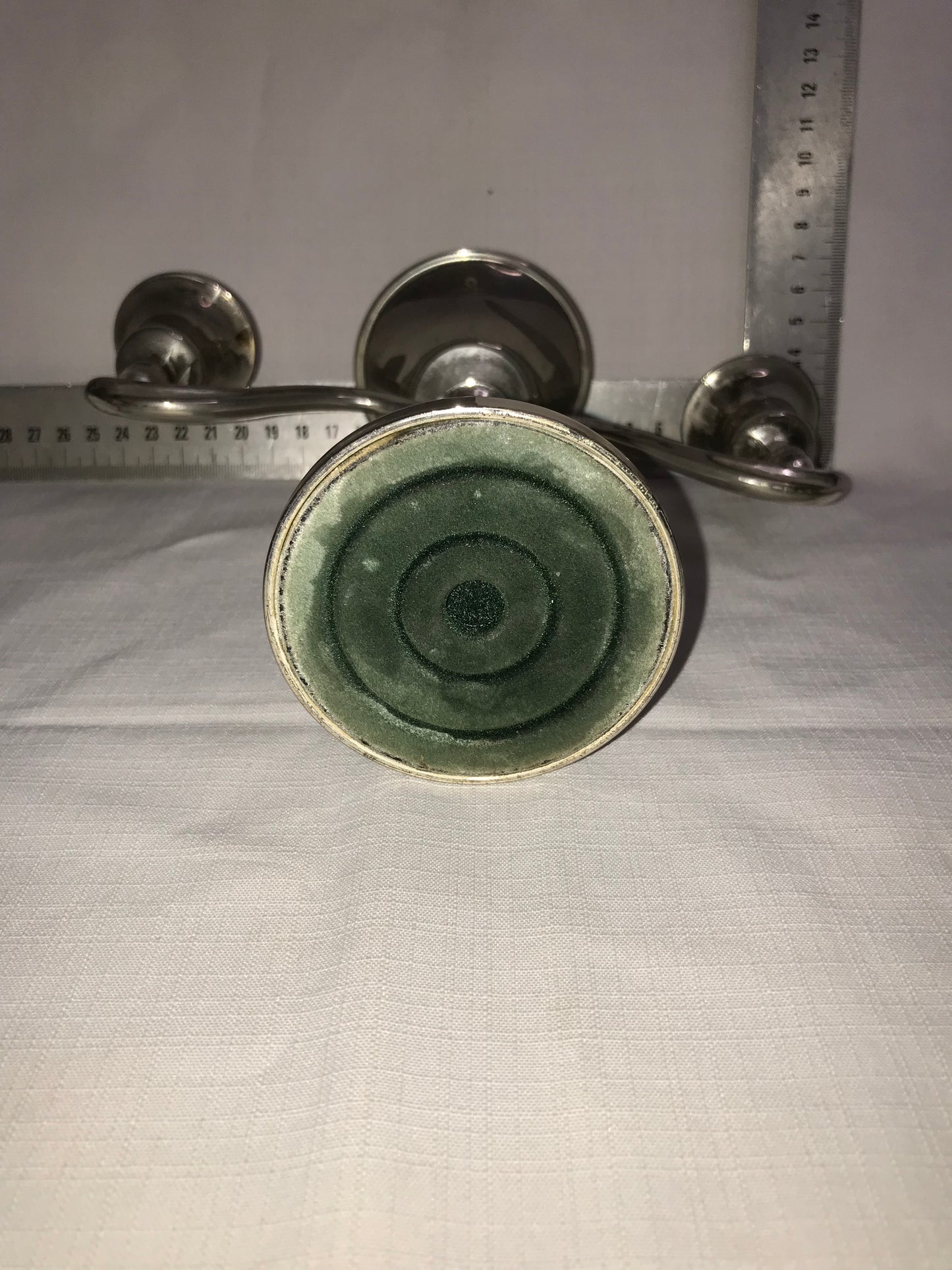 Metal candle stick 17cm high