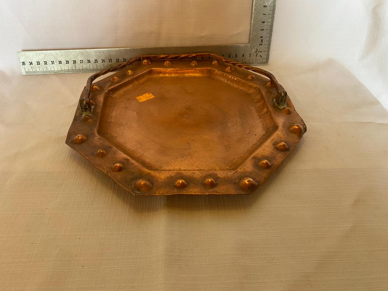 Small copper tray with handle