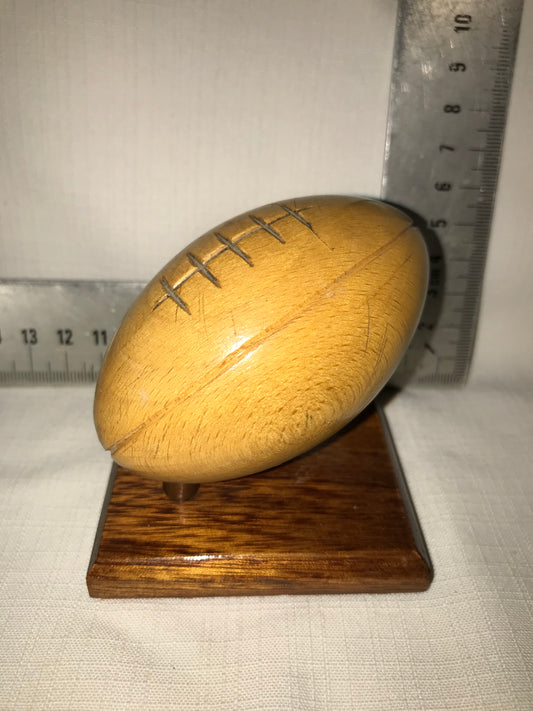 Mini wooden rugby ball