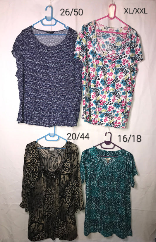 Group of 4 pre-loved plus size ladies tops