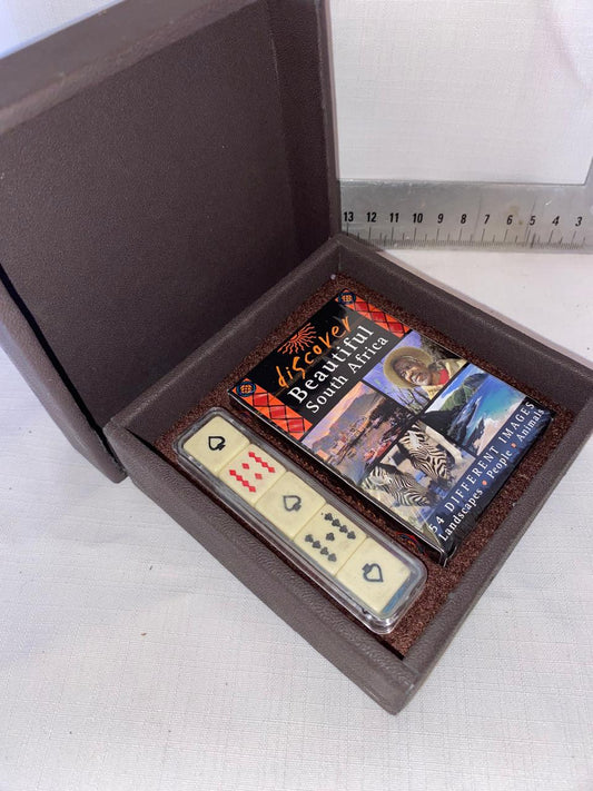 Beautiful South Africa playing cards and poker dice in box