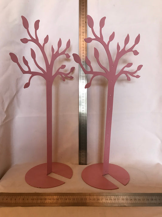 Pair of pink jewelry and accessories stands, pre-loved
