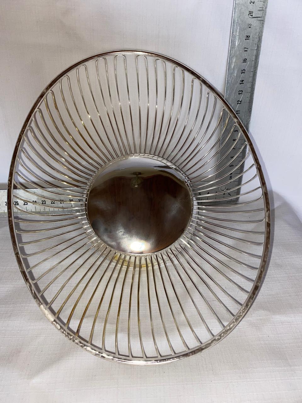 Silver-plated oval fruit basket in box