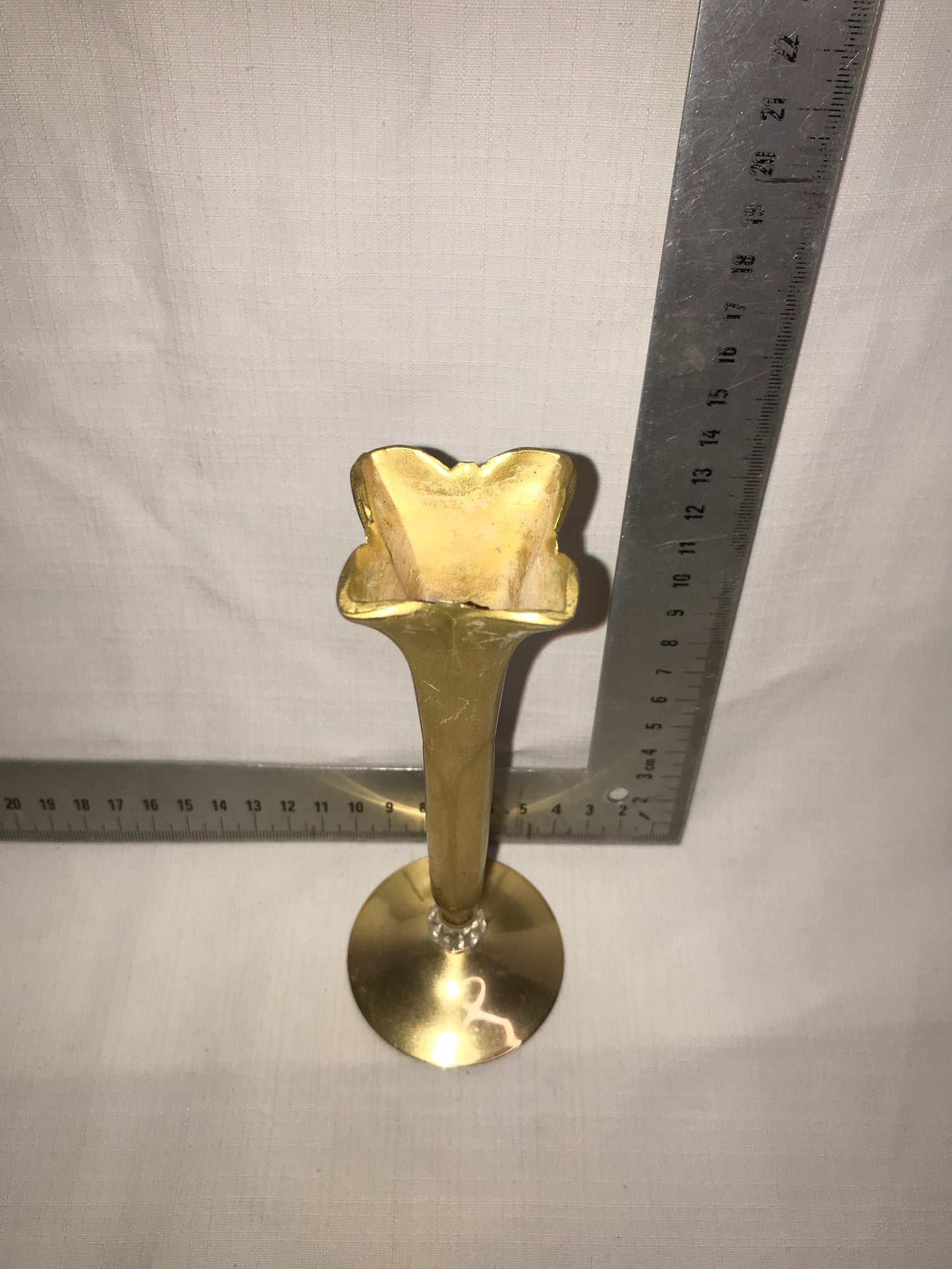 Mini metal gold colour rose vase