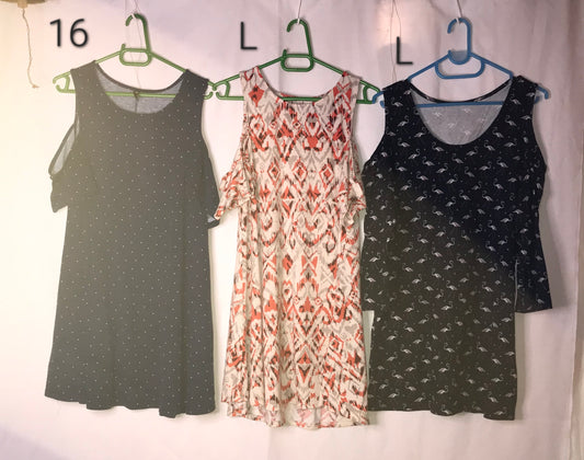 Group of 3 pre-loved cold shoulder tops