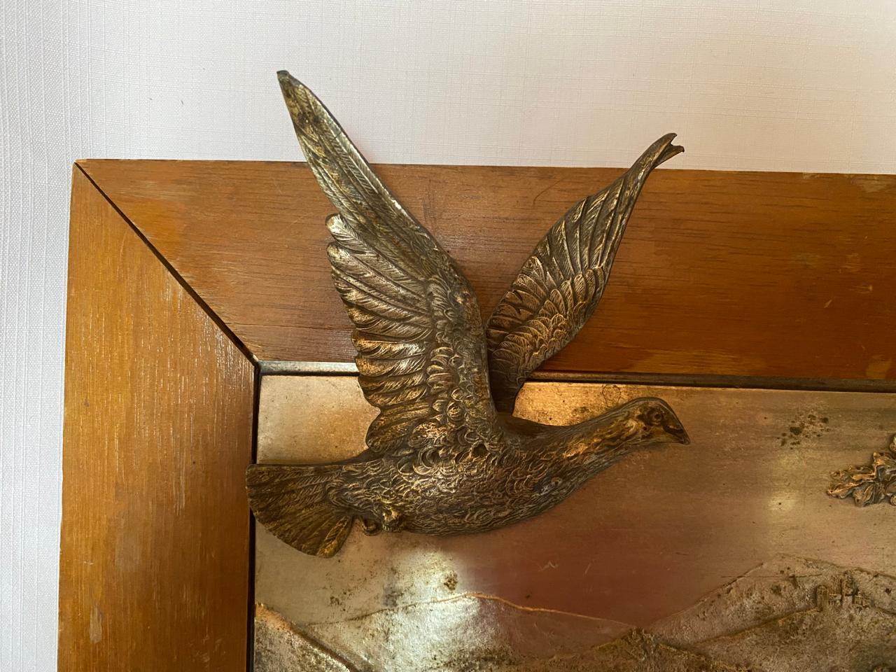 Plated pewter relief picture by G. Bommer