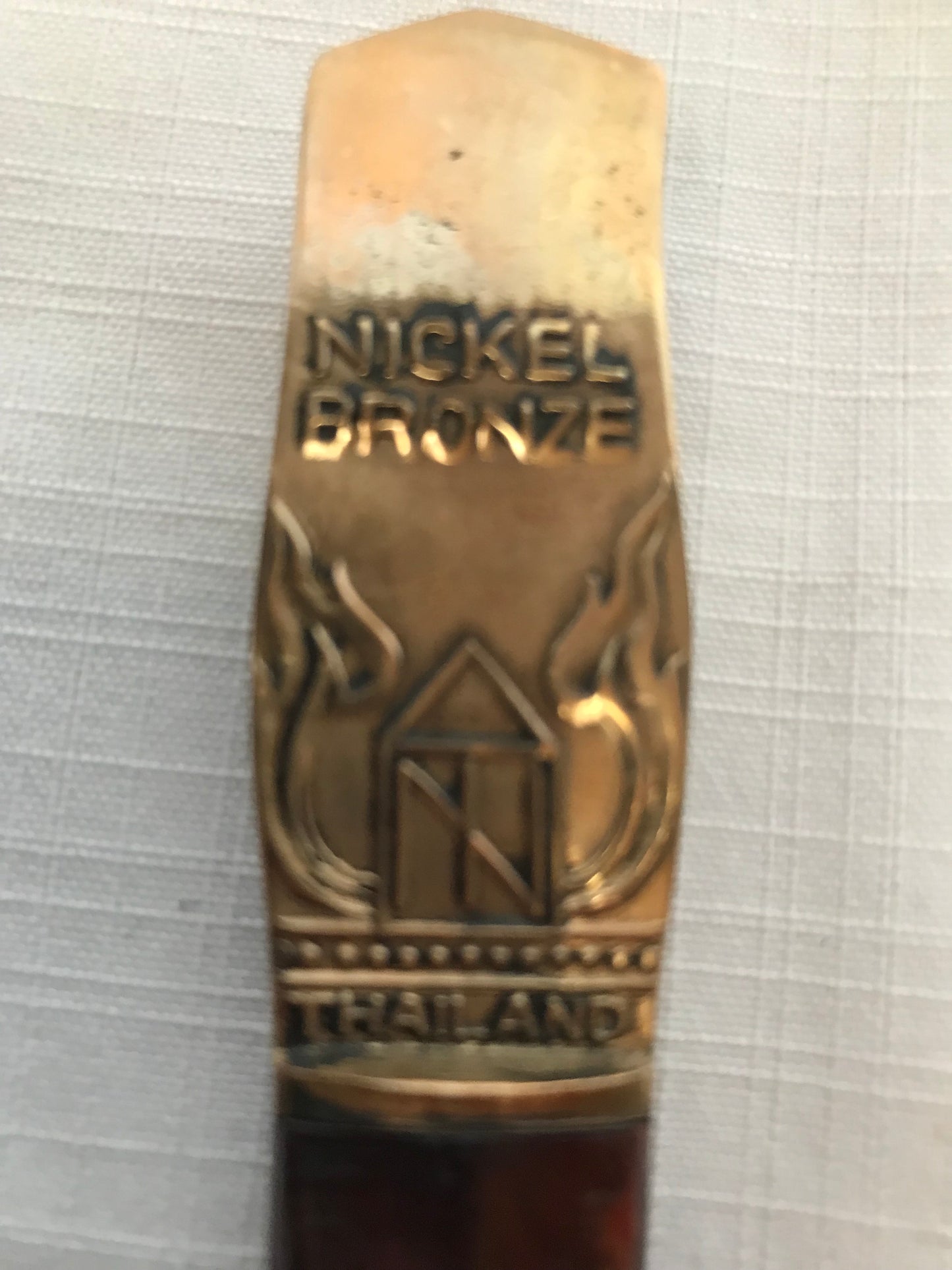 Nickel Bronze and wood cutlery set of 47 items, Thailand