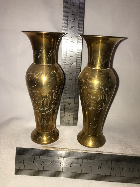 2 Brass vases