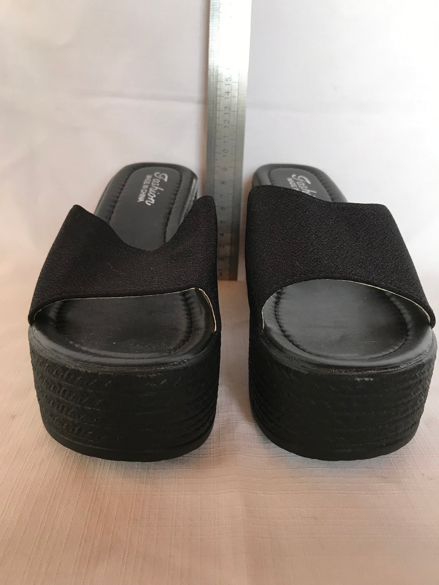 Black wedge platform size 7