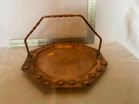 Small copper tray with handle