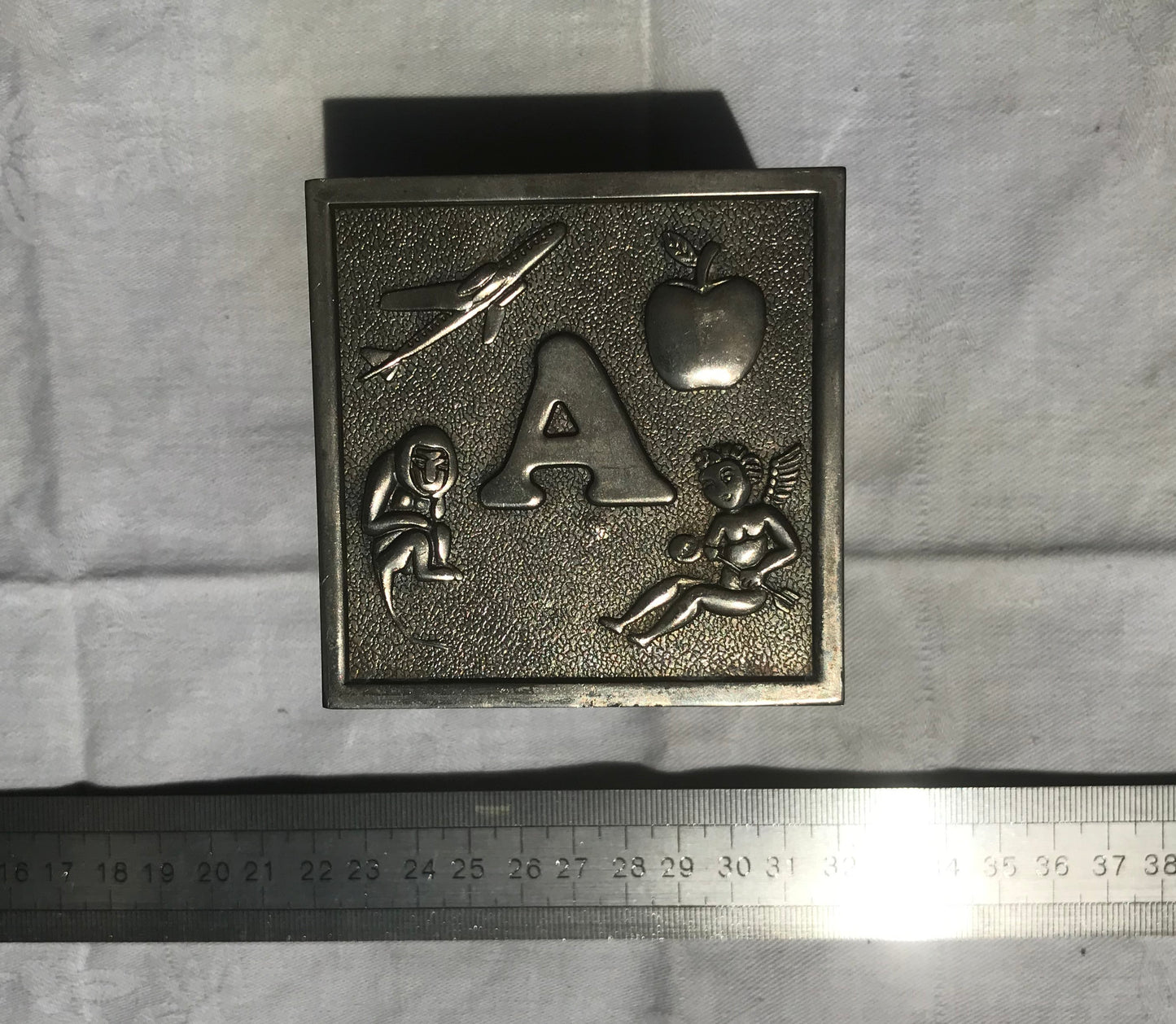 Metal A B C D money box pre-loved