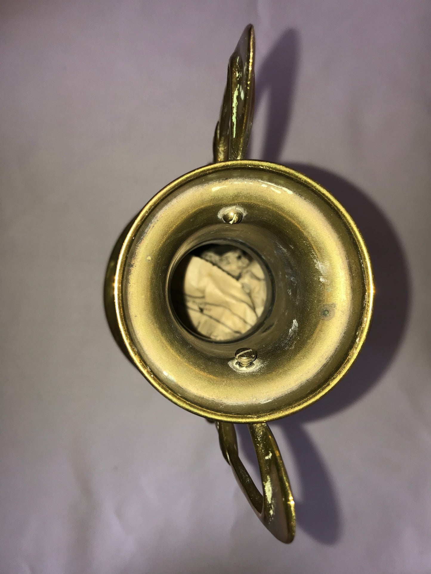 Brass vase with rose detail