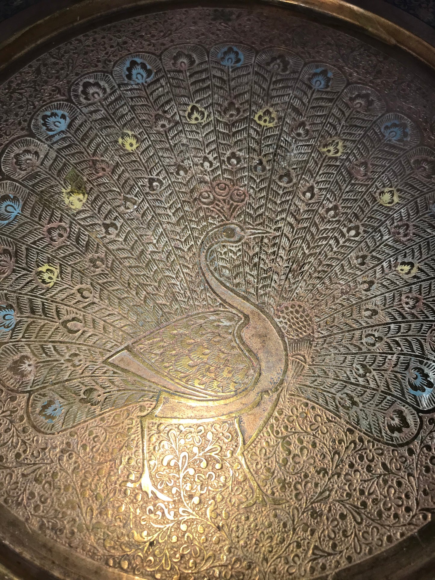 Copper Peacock tray