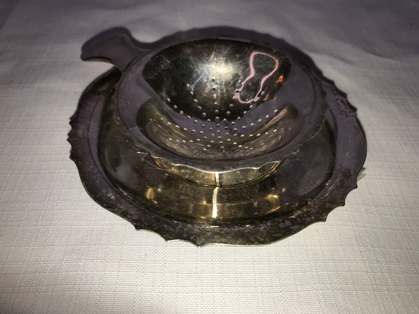 Silver-plated tea strainer