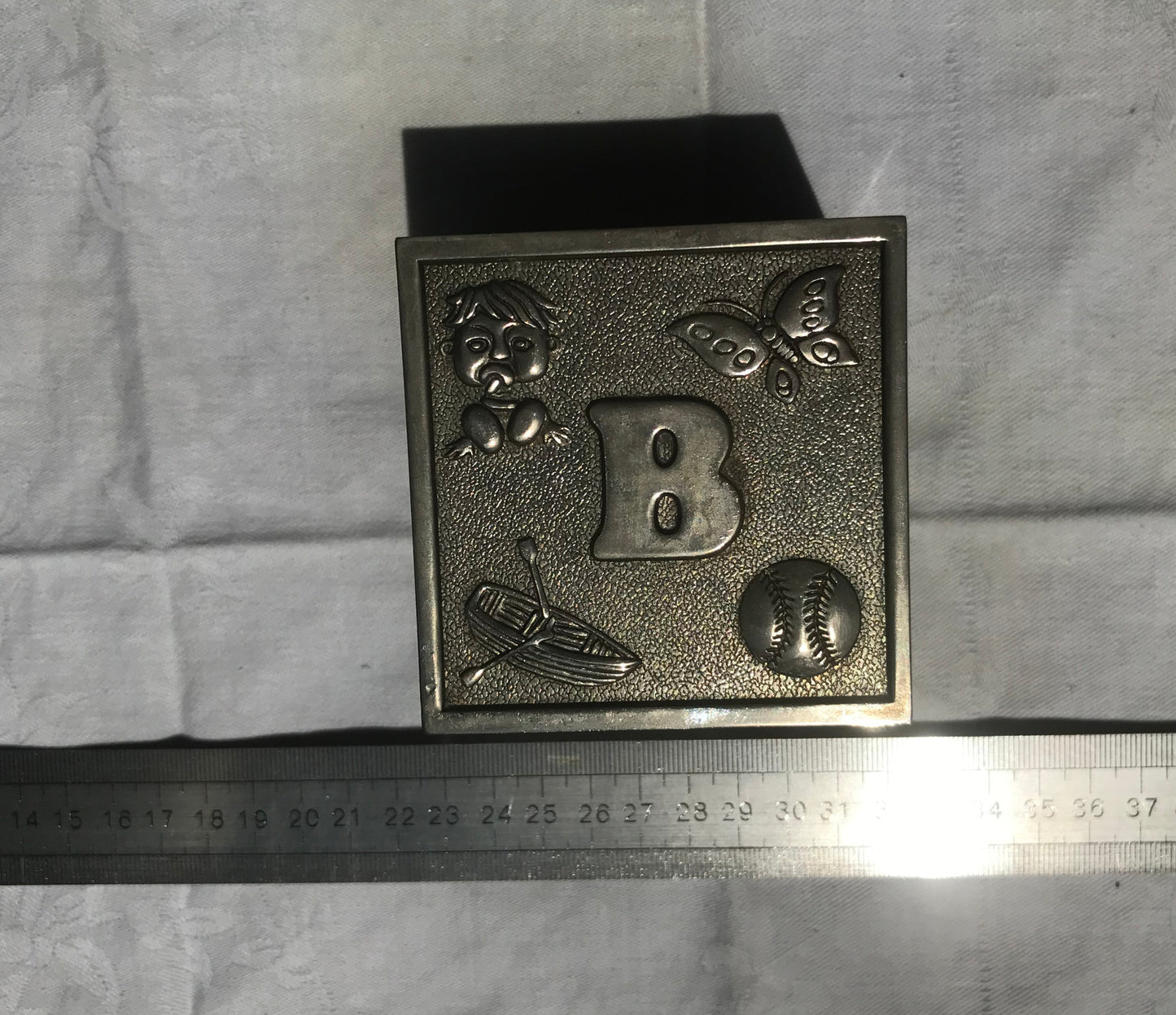 Metal A B C D money box pre-loved