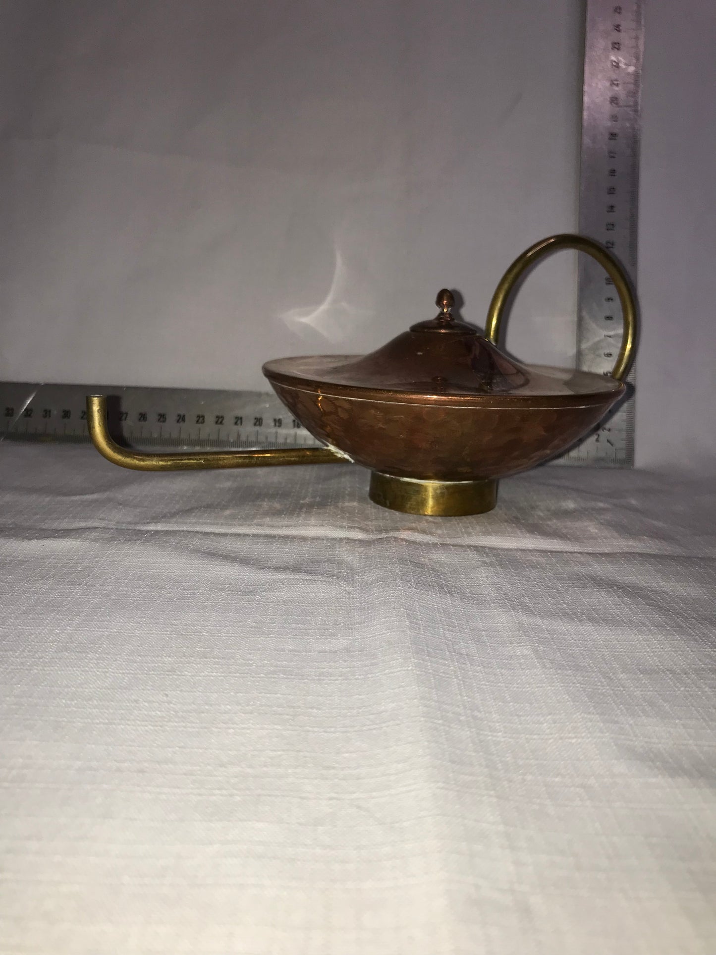Copper spaceship tea pot