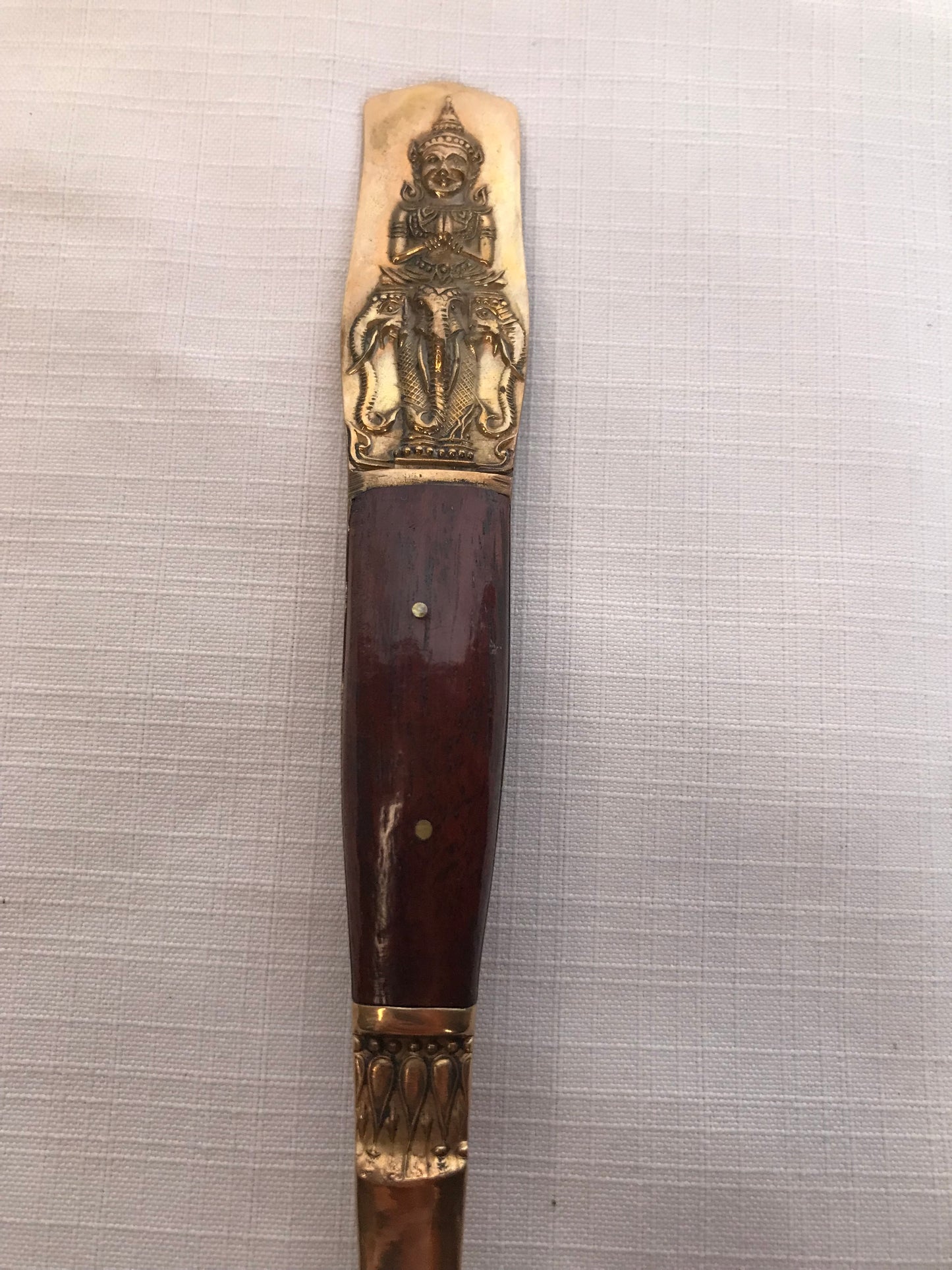 Nickel Bronze and wood cutlery set of 47 items, Thailand