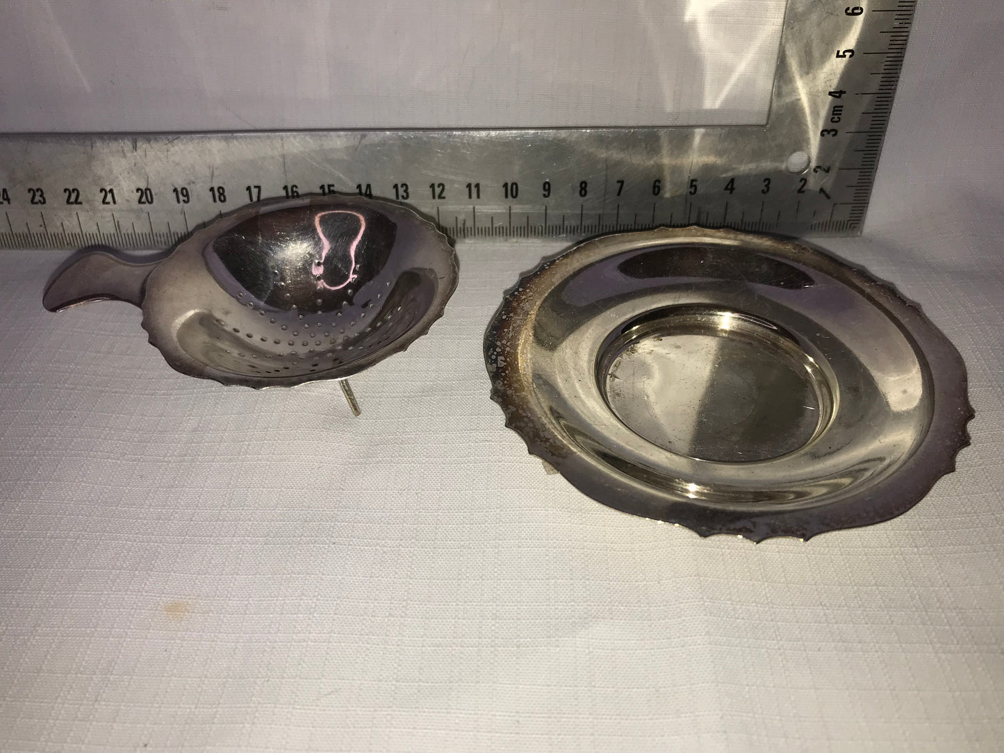 Silver-plated tea strainer