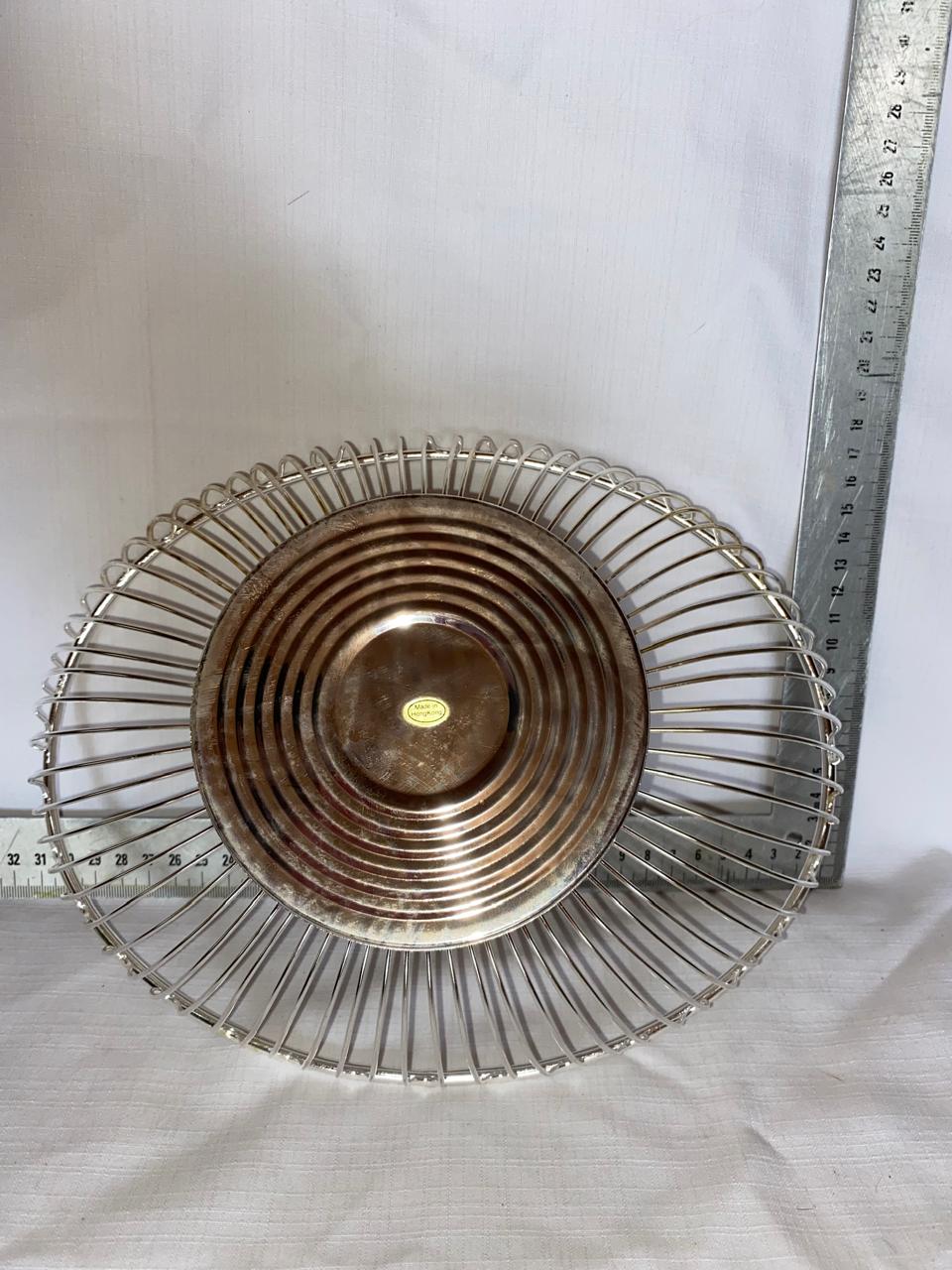 Silver-plated oval fruit basket in box