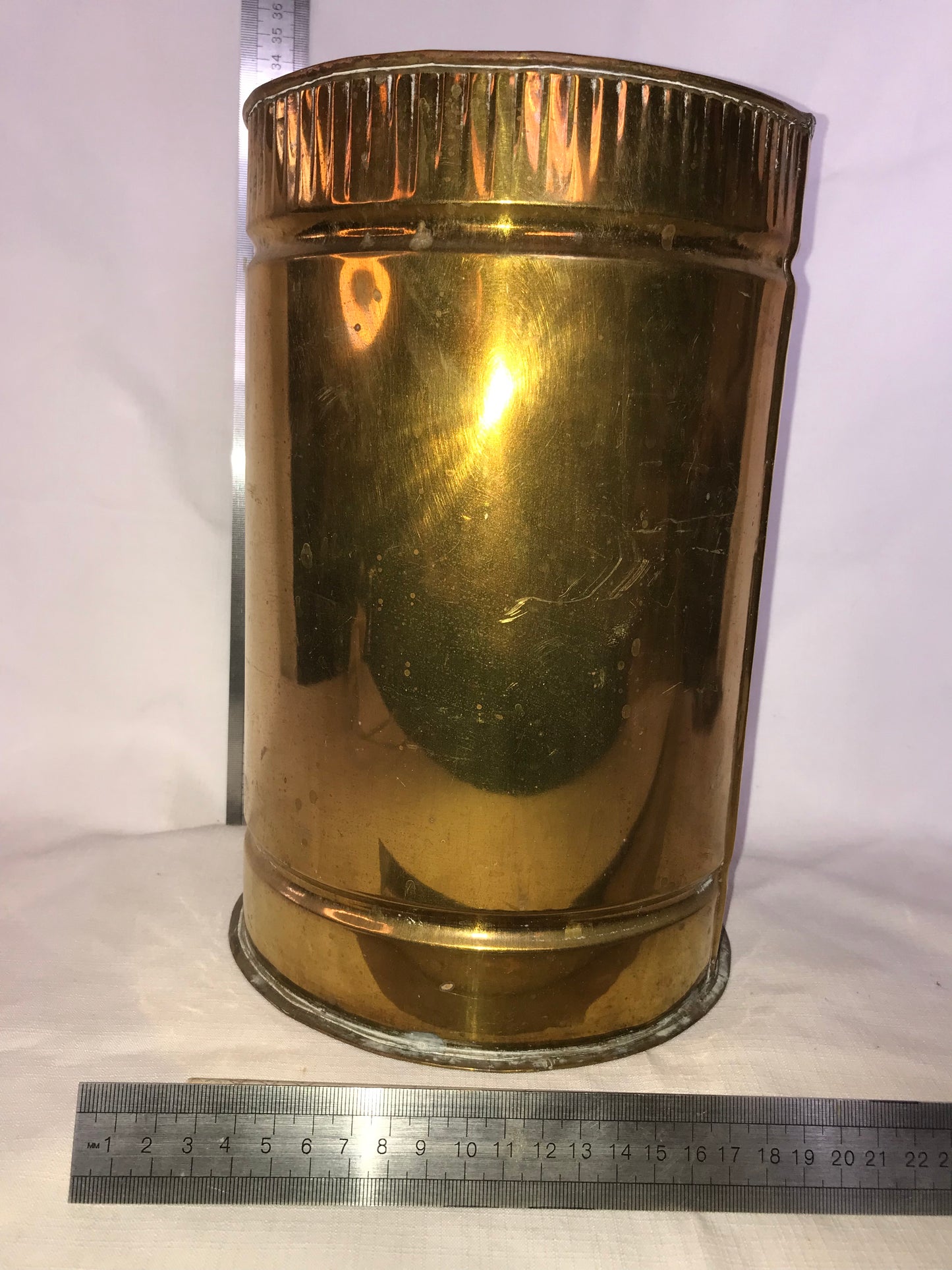 Tall brass planter