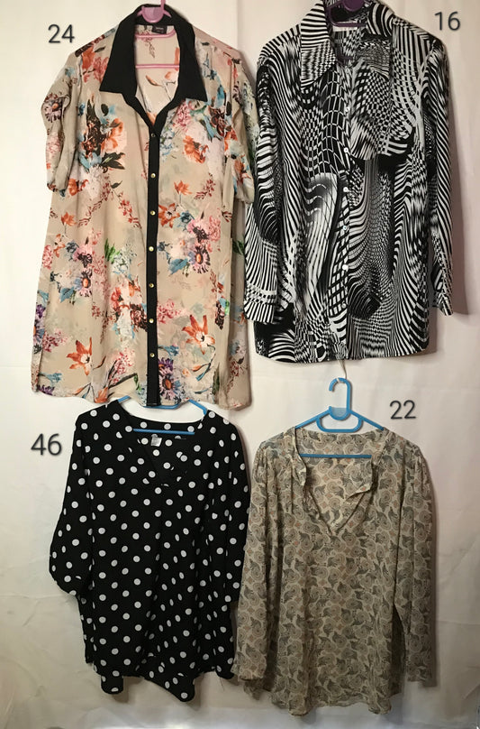 Group of 4 ladies pre-loved plus size blouses